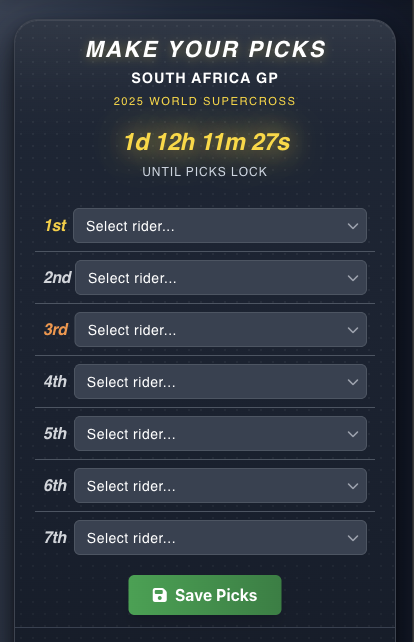 Top 7 Predictions Form